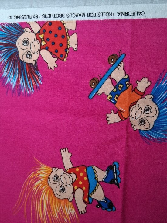 Troll Fabric Pink California Trolls Marcus Bros Sewing Material 1 Yard x 45.5" - Picture 3 of 13
